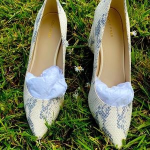 Cole Haan faux snake block heel pumps